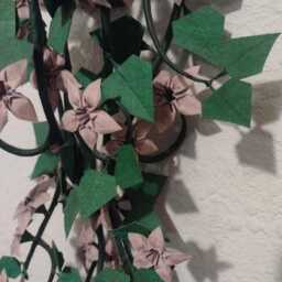 "Origami Purple Trillium Vines Arrangement 20""x9""x5" - thumbnail 4