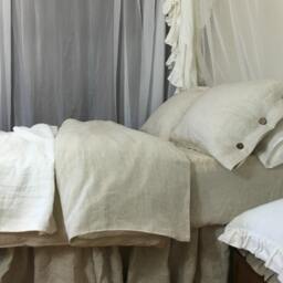Natural Linen Duvet Cover With Wood Button Closure, Washed Linen, Queen Duvet Cover, King Linen Bedding - thumbnail 4
