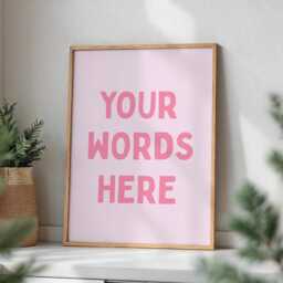 Custom Colour Quote Wall Print, Personalised Text, Gift, Make You're Own, Song Lyrics Typography Art, Unframed Poster - thumbnail 1