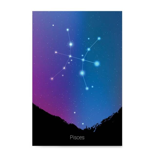 Zodiac Signs, Horoscope Constellations Posters - Poster Printing Wall Art Print For Home Office Decor Pisces - image 1