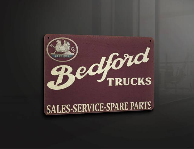 Bedford Trucks - Metal Sign Plaque Wall Art Decor Signage