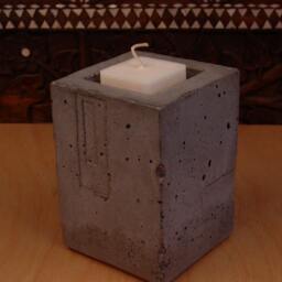 Bee Bath Garden Water Feature Recycled Glass & Concrete By Jjl, Succulent Planter, Also A Concrete Candle Holder - thumbnail 4