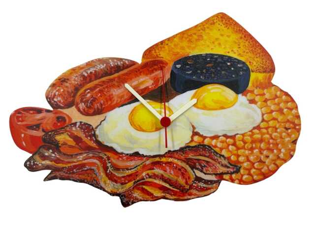Full English Breakfast Clock - Cafe Clocks Greasy Spoon Fry Up Ups Fd12C - image 1