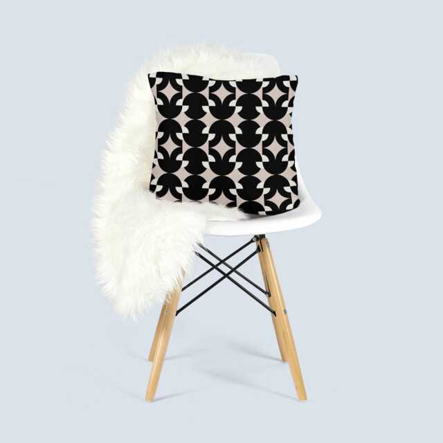 Monochrome Mod Geometric Throw Pillow - image 1