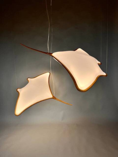 Handmade Manta Ray Lamp Nautical Led Pendant Light - image 1
