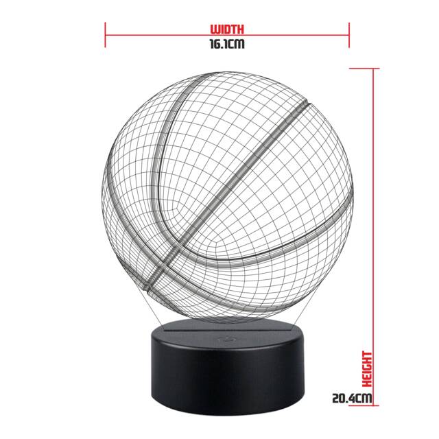Personalised Basketball Ball Led Night Light 3D Illusion Kids Bedroom Lamp - image 1