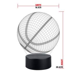 Personalised Basketball Ball Led Night Light 3D Illusion Kids Bedroom Lamp - thumbnail 2