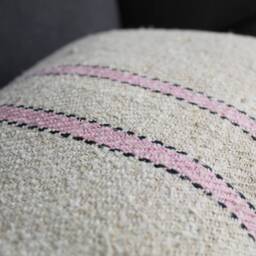 Antique Pink Stripe Grain Sack Farmhouse Pillow Cover - thumbnail 4