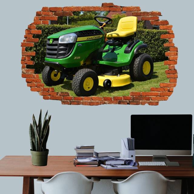 Ride On Mower Small Tractor Wall Sticker Decal Mural Poster Decor 013 - image 1