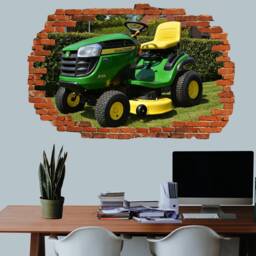 Ride On Mower Small Tractor Wall Sticker Decal Mural Poster Decor 013 - thumbnail 1