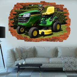Ride On Mower Small Tractor Wall Sticker Decal Mural Poster Decor 013 - thumbnail 3