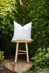 Alabaster -- Indoor/Outdoor White Basketweave Pillow Cover Outdoor Sunbrella Lumbar Neutral - thumbnail 1
