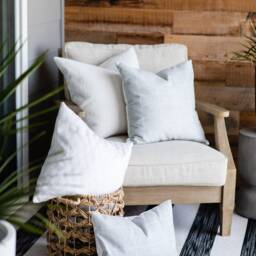Alabaster -- Indoor/Outdoor White Basketweave Pillow Cover Outdoor Sunbrella Lumbar Neutral - thumbnail 3