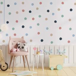 Kids Wall Decal - Colorful Polka Dots Decals Nursery Sticker - thumbnail 2