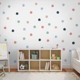 Kids Wall Decal - Colorful Polka Dots Decals Nursery Sticker - thumbnail 3