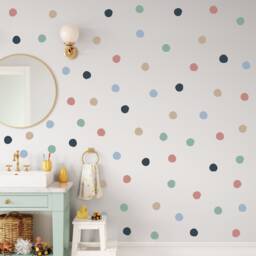 Kids Wall Decal - Colorful Polka Dots Decals Nursery Sticker - thumbnail 1