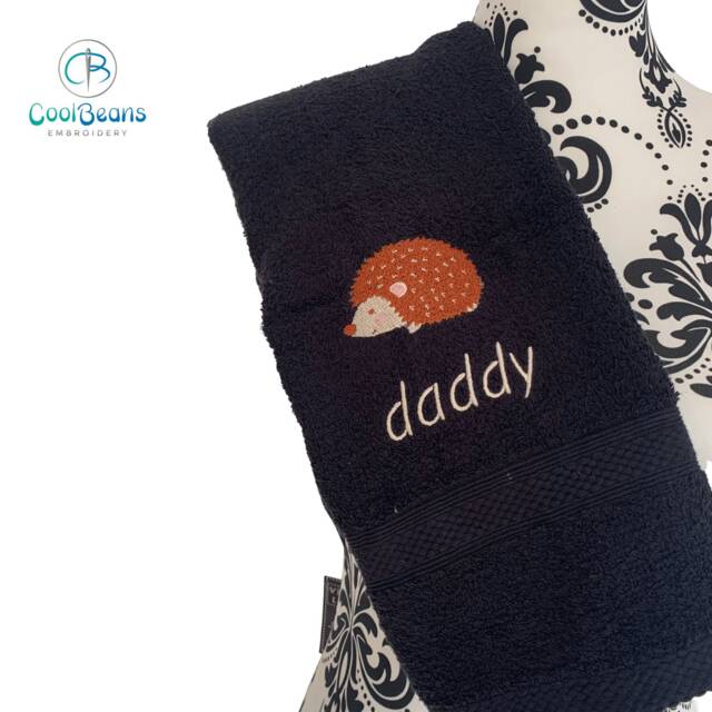 Hedgehog Towel - Personalised Face Cloth/Hand Bath = Embroidered - image 1
