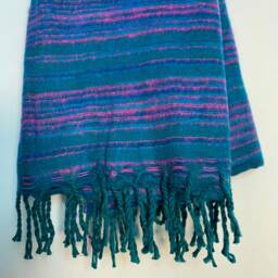 "Cosy Lightweight Blanket, Warm Colorful Festival Shawl, 38""x78" - thumbnail 3