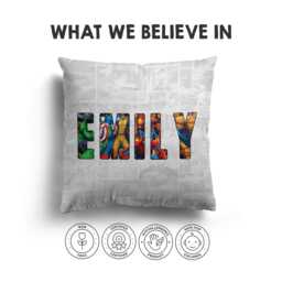 Personalise Your Name Superhero Character Logo Design Kids Children His Hers Filled Zipped Closure Cushion Gift Bedroom Decoration - thumbnail 2