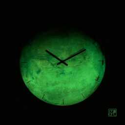 Planet Mars Wall Clock Rustic Red Steampunk Glow-In-Dark Glass Art With Copper Details - thumbnail 2