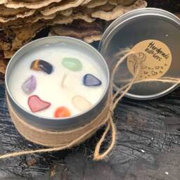7 Chakra Stones Mediation Protection Cleanse Candle Wicca Balance 8Oz - thumbnail 2