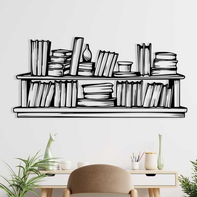 Bookshelf Decor, Metal Wall Art, Home Decor For Living Room, Unique Birthday Gift - image 1