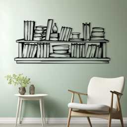 Bookshelf Decor, Metal Wall Art, Home Decor For Living Room, Unique Birthday Gift - thumbnail 2
