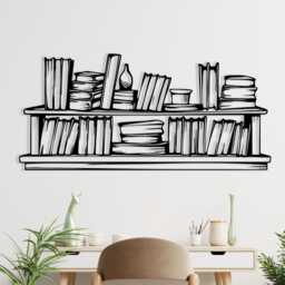Bookshelf Decor, Metal Wall Art, Home Decor For Living Room, Unique Birthday Gift - thumbnail 1