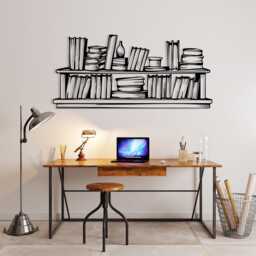 Bookshelf Decor, Metal Wall Art, Home Decor For Living Room, Unique Birthday Gift - thumbnail 3