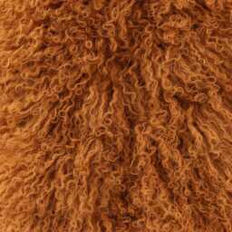 Burnt Orange Mongolian Sheepskin Fur Cushion Made To Order Custom Sizes Double/Single Sided - thumbnail 2