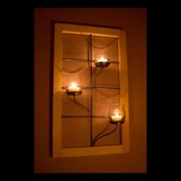 Window Frame Wall Sconce With Vase Style Votive Holder - thumbnail 2