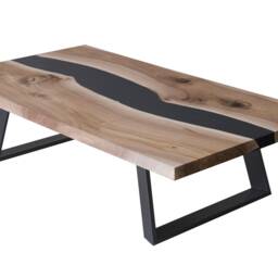 Live Edge Table For Coffeehouse, Elegant Furniture in Boho Style, River First Home - thumbnail 4