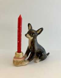 Chihuahua Dog Candle Holder Handmade Cake Topper - thumbnail 1