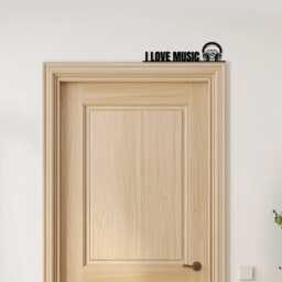 Door Topper I Love Music Headphones & Notes Various Colours Decor Sign - Novelty Wall Decor, Frame Art, Decorative Art - thumbnail 3