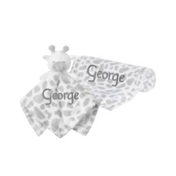 Personalised Baby Gift Sets Embroidered Giraffe Comforter & Blanket Boy/Girl Set Shower - thumbnail 1