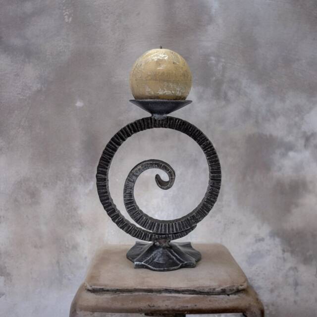 Hand Forged Wrought Iron Candle Holder, Rustic Anniversary Gift - image 1