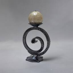 Hand Forged Wrought Iron Candle Holder, Rustic Anniversary Gift - thumbnail 3