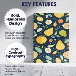 Scandinavian Fruit & Citrus Dark Repeat Pattern Canvas Wall Art Print Decor Picture Ready To Hang - thumbnail 2