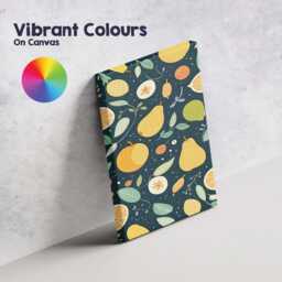 Scandinavian Fruit & Citrus Dark Repeat Pattern Canvas Wall Art Print Decor Picture Ready To Hang - thumbnail 4