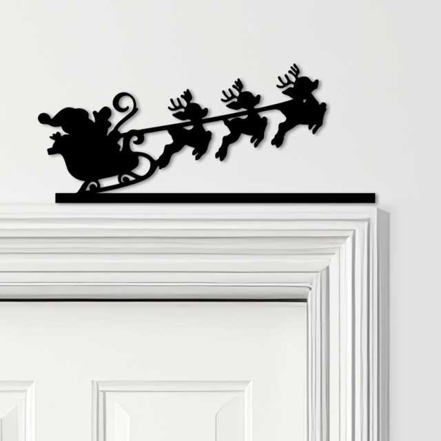 Door Topper Santa's Sleigh Christmas Decor Various Colours Decorative Sign - Novelty Wall Decor, Frame Art, Art - image 1