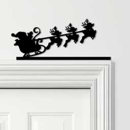Door Topper Santa's Sleigh Christmas Decor Various Colours Decorative Sign - Novelty Wall Decor, Frame Art, Art - thumbnail 1