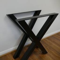 steel X Table Legs Black Metal Dining, Kitchen, Meeting - Set Of 2 - thumbnail 2