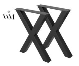steel X Table Legs Black Metal Dining, Kitchen, Meeting - Set Of 2