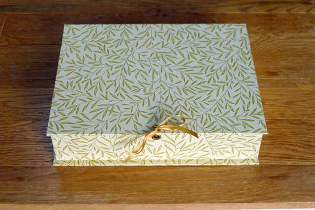 William Morris Box File Lily Leaf Gold Design, Handmade Office Storage - image 1