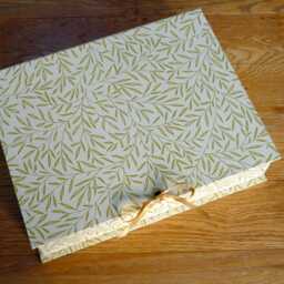 William Morris Box File Lily Leaf Gold Design, Handmade Office Storage - thumbnail 3
