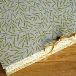 William Morris Box File Lily Leaf Gold Design, Handmade Office Storage - thumbnail 4
