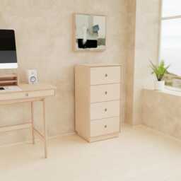 Handmade Birch Plywood Tall Dresser Scandinavian Chest Of Drawers - thumbnail 2