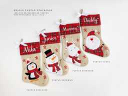 Personalized Plush Christmas Stocking Santa, Reindeer, Snowman - thumbnail 1