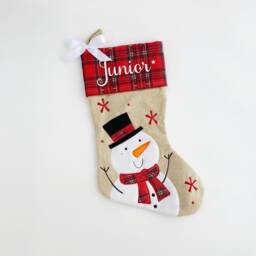 Personalized Plush Christmas Stocking Santa, Reindeer, Snowman - thumbnail 4