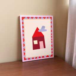 House With Bird - Art Print For Playful Kids' Room Decoration - thumbnail 1
